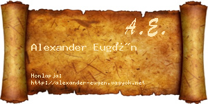 Alexander Eugén névjegykártya